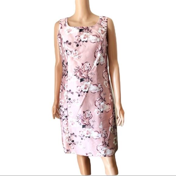 JM Studio by John Meyer Mauve Floral Sheath Dress Size 6 NWT - Picture 1 of 10
